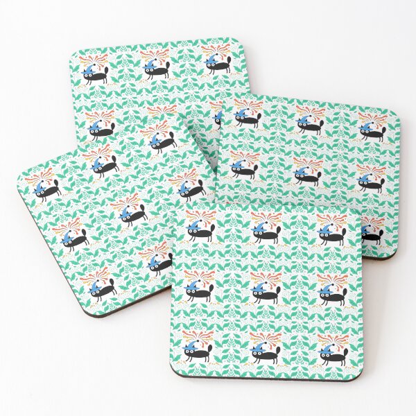 Item preview, Cute Whimsical Black Cat & Botanical Magic Seamless Pattern designed and sold by TatyanaArt.