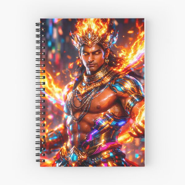 Item preview, Agni Plasma Fire — Hindu God Art | Cyberpunk designed and sold by CosmicLotusArt.
