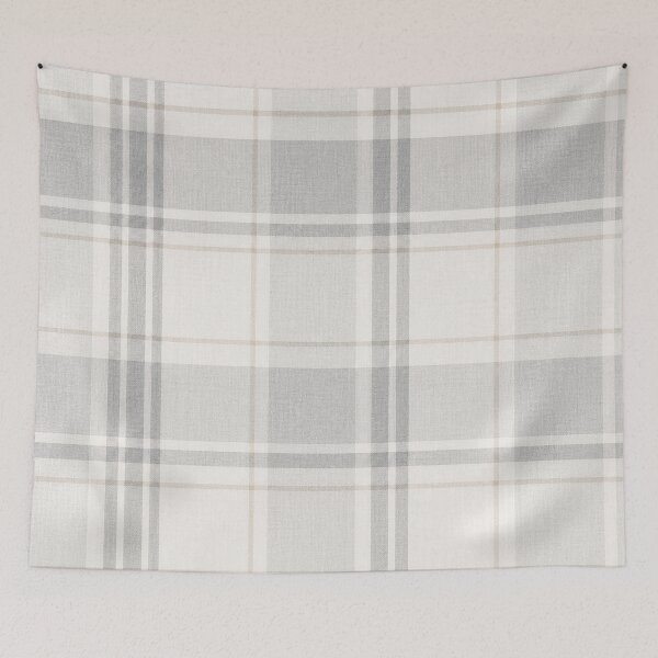 Item preview, Scottish Soft Gray Scandinavian Linen Tartan Pattern designed and sold by Myra365Art.