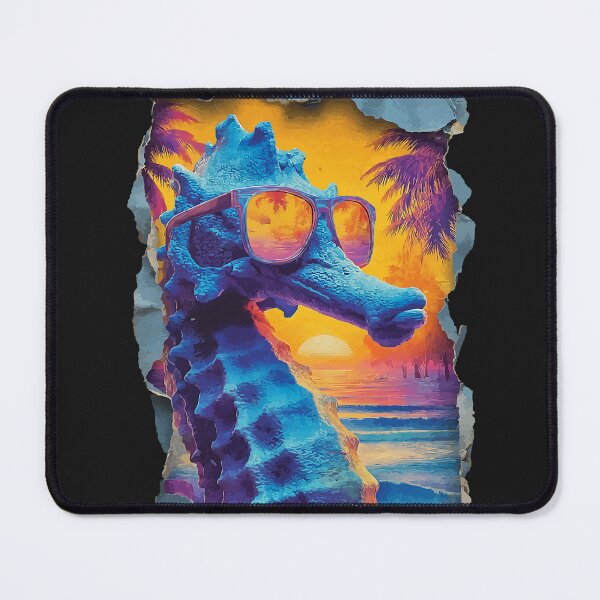 Item preview, Seahorse with Sunglasses Sunset Beach Tropical Animal Summer designed and sold by Littermin.