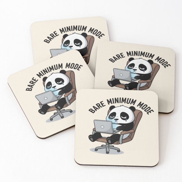 Item preview, Funny Bare Minimum Mode Panda Sticker - Cute Tired Panda T-Shirt, Relatable Office Humor designed and sold by ZyxDes.