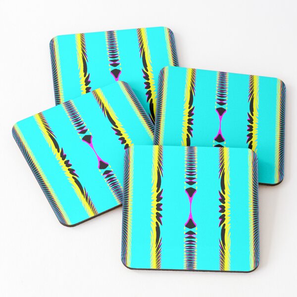 Item preview, Abstract Pattern "A striped turquoise curtain"  designed and sold by Gluecknika.