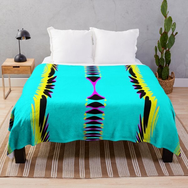 Item preview, Abstract Pattern "A striped turquoise curtain"  designed and sold by Gluecknika.