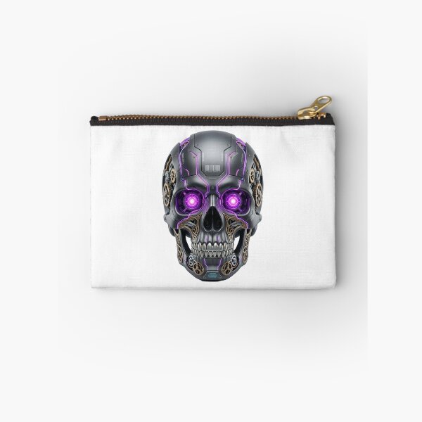 Artikelvorschau, Cyberpunk Skull: Systemfehler – Menschlichkeit erschöpft – Mecha-T-Shirt entworfen und verkauft von CalmFrameArt.