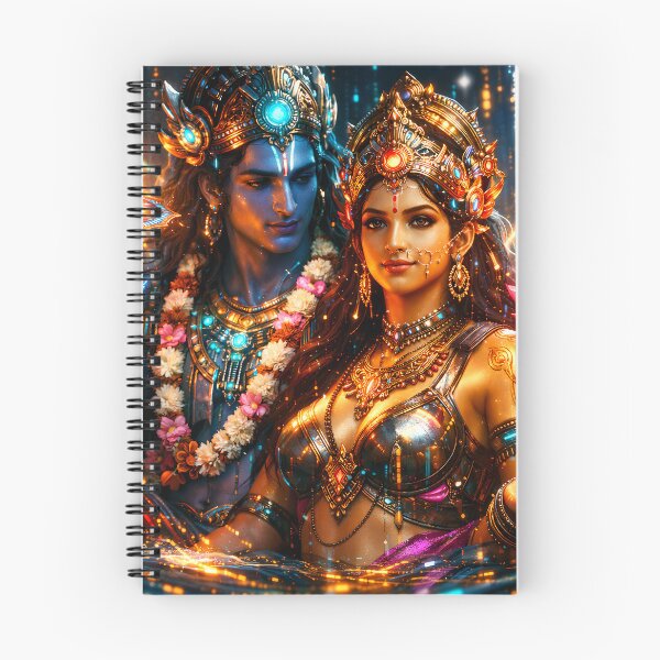 Item preview, Lakshmi & Vishnu Cosmic Ocean Data-Stream9 — Hindu God Art | Cyberpunk designed and sold by CosmicLotusArt.
