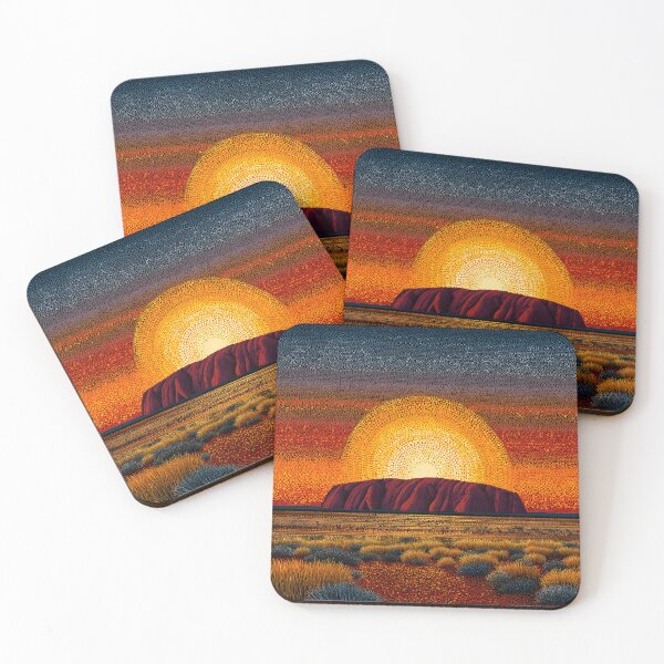 Item preview, Aboriginal Inspired Dot Art - The Magnificence of Uluru designed and sold by GrinGalore.