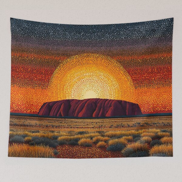 Item preview, Aboriginal Inspired Dot Art - The Magnificence of Uluru designed and sold by GrinGalore.