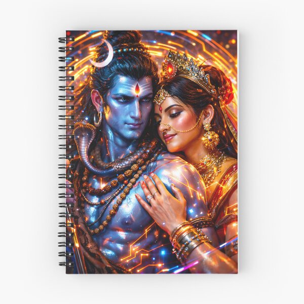 Item preview, Shiva & Parvati Tandava Energy — Hindu God Art | Cyberpunk designed and sold by CosmicLotusArt.