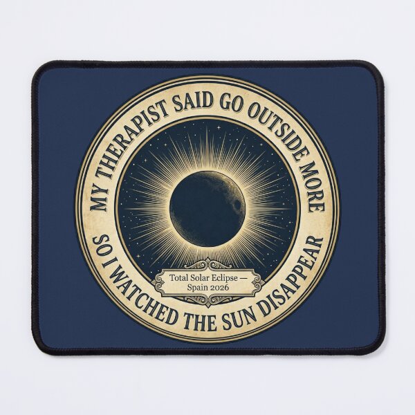 Item preview, My Therapist Said Go Outside Solar Eclipse Spain 2026 designed and sold by CalmCapy Co.