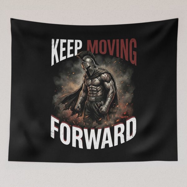 Item preview, Keep Moving Forward Spartan Warrior Motivational Design designed and sold by Mind-Echo.