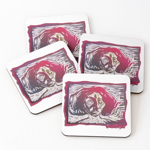 Item preview,  Don Quijote Portrait (Original Linocut by ACCI) designed and sold by VanyssaGraphics.
