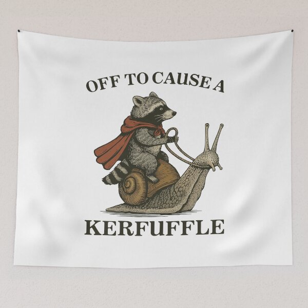Item preview, Off to Cause a Kerfuffle Funny Raccoon meme designed and sold by suhairee-studio.