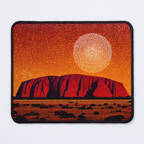 Item preview, Aboriginal Inspired Dot Art - Crimson Sun At Uluru designed and sold by GrinGalore.
