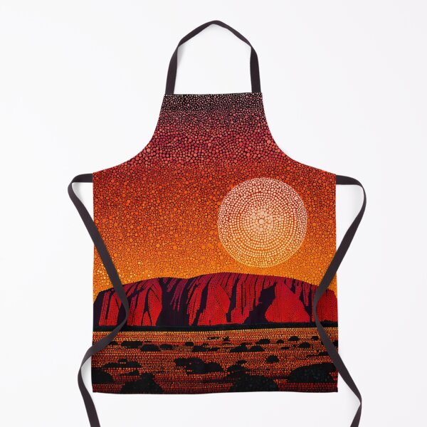 Item preview, Aboriginal Inspired Dot Art - Crimson Sun At Uluru designed and sold by GrinGalore.