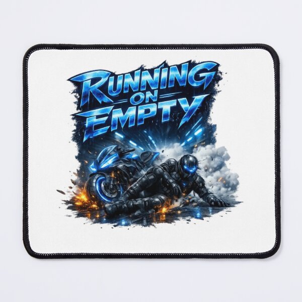 Item preview, Running On Empty (Blue Version) – Cyberpunk Biker Neon Tunnel Art designed and sold by THAMIM REALITY 2.0.
