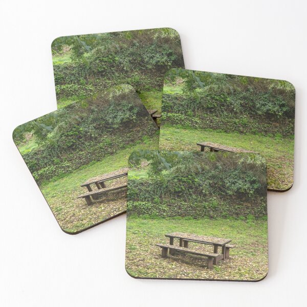 Item preview, A wooden picnic table is located in a grassy field. designed and sold by elopezstock.