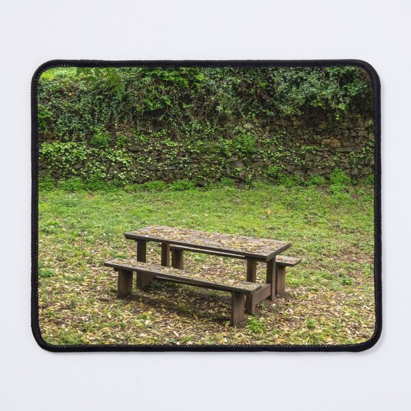 Item preview, A wooden picnic table is located in a grassy field. designed and sold by elopezstock.