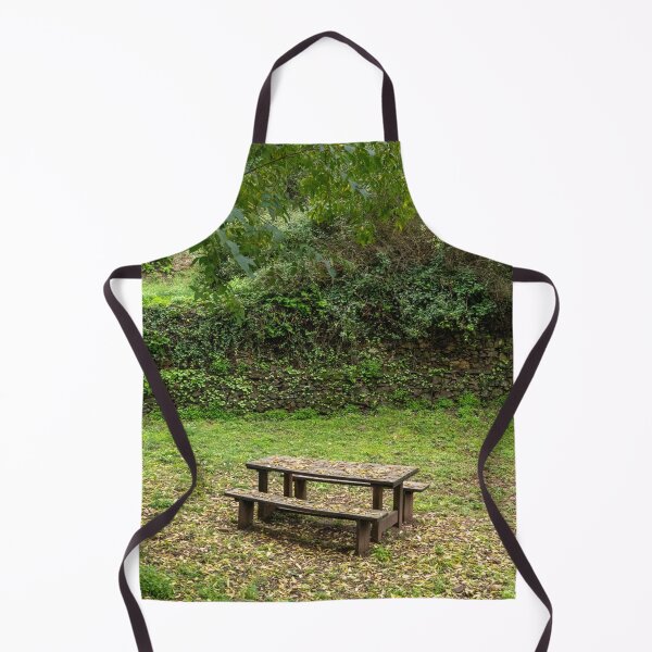Item preview, A wooden picnic table is located in a grassy field. designed and sold by elopezstock.
