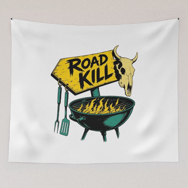 Item preview, Road Kill BBQ Grill Skull Outdoor Cooking Fan designed and sold by AntiqueImages.