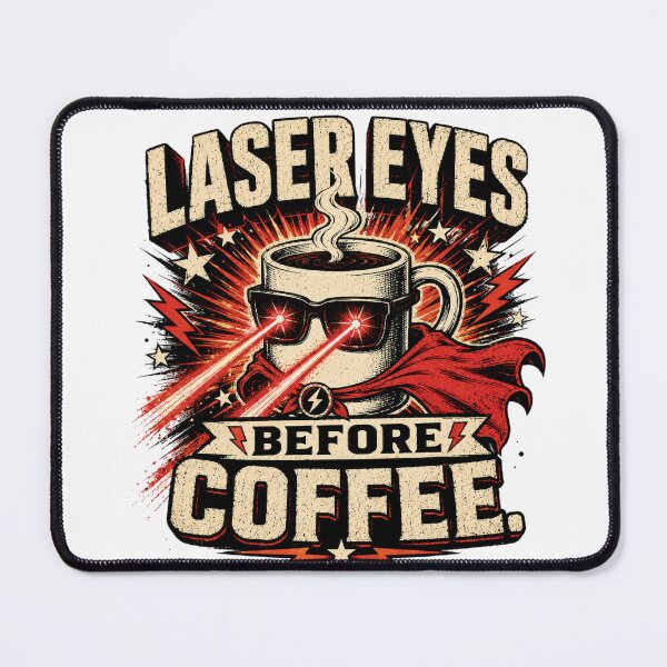 Item preview, Laser Eyes Before Coffee designed and sold by AshleySayMyName.