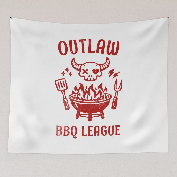 Item preview, Outlaw BBQ League Skull Grill Master Design designed and sold by AntiqueImages.