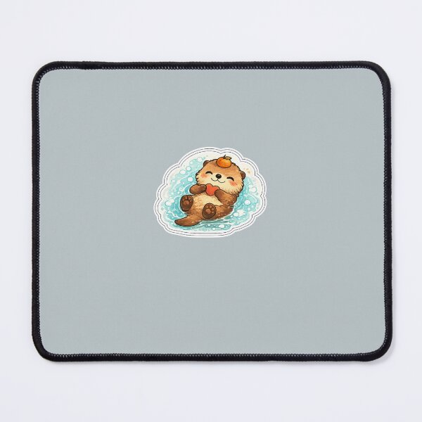Item preview, Cute Baby Otter Sticker – Floating Heart Kawaii Aesthetic designed and sold by PawsAndpetalstudio.