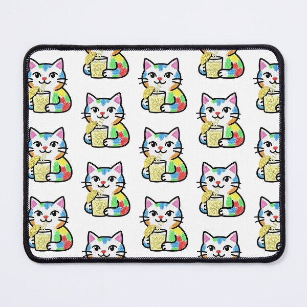 Item preview, Colorful Crayon Cat with Lemonade – Cute Kawaii Kitty Art designed and sold by Inka Moon Design.