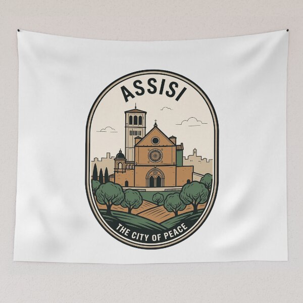 Item preview, Assisi Italy Basilica City of Peace Vintage Badge designed and sold by k3rstman1.