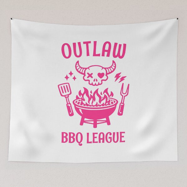 Item preview, Outlaw BBQ League Skull Grilling Pitmaster designed and sold by AntiqueImages.
