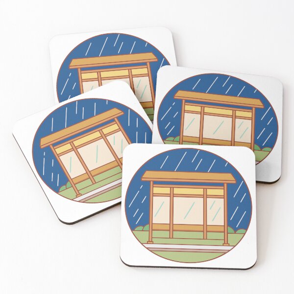 Item preview, nostalgic rainy bus stop at midnight, cinematic mood designed and sold by Senglaopattern.