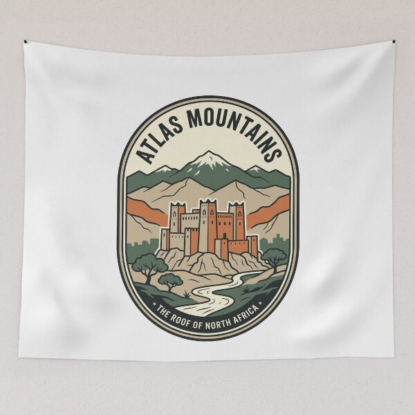 Item preview, Atlas Mountains North Africa Vintage Travel Badge designed and sold by k3rstman1.
