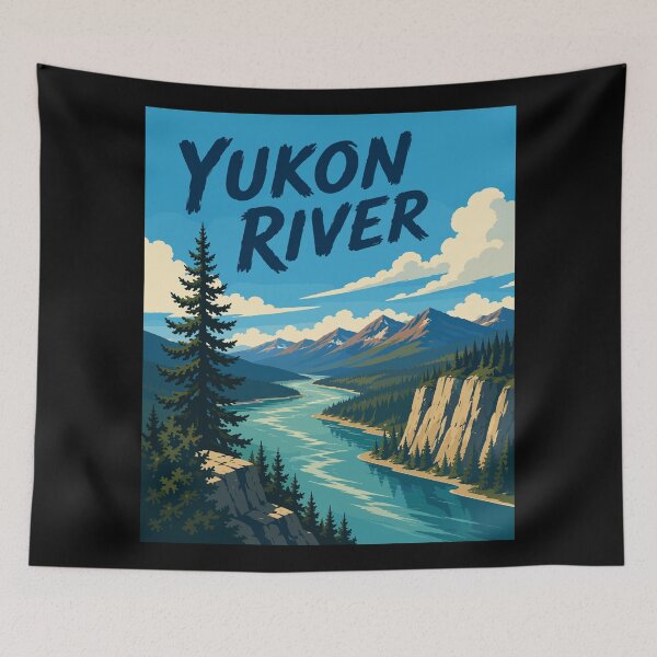 Item preview, Yukon River, USA-Canada, Vintage Art Travel Landscape designed and sold by MaateoDesign.