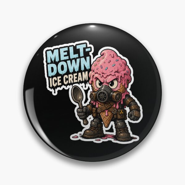 Item preview, Meltdown Ice Cream Funny Sticker | Wasteland Dessert Warrior designed and sold by Snackwave Ninety.