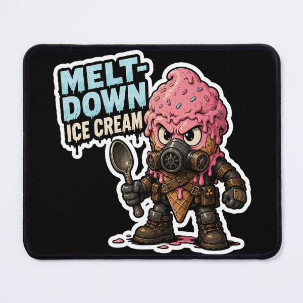 Item preview, Meltdown Ice Cream Funny Sticker | Wasteland Dessert Warrior designed and sold by Snackwave Ninety.