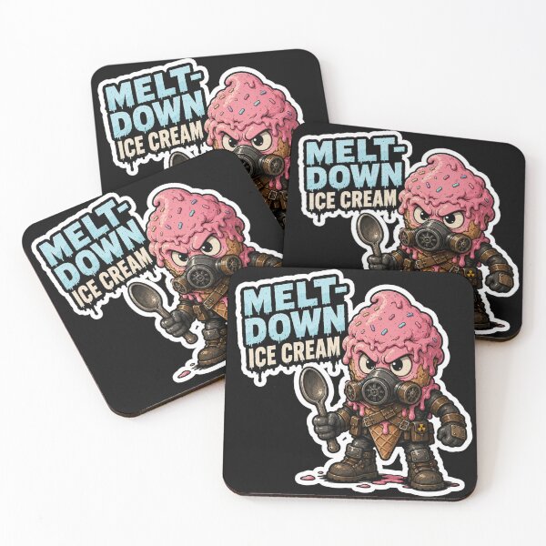 Item preview, Meltdown Ice Cream Funny Sticker | Wasteland Dessert Warrior designed and sold by Snackwave Ninety.