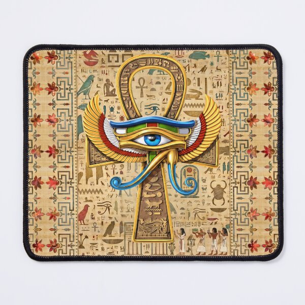 Item preview, Eye of Horus Ankh Cross - Winged Egyptian Protection Amulet designed and sold by GulfSignature.