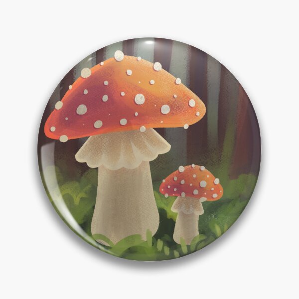 Item preview, amanita muscaria mushrooms in the forrest designed and sold by sinisdrawings.