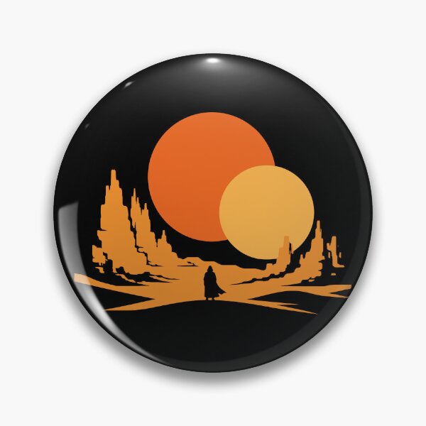 Item preview, Retro SciFi Twin Suns Desert Silhouette designed and sold by WorldEngine.