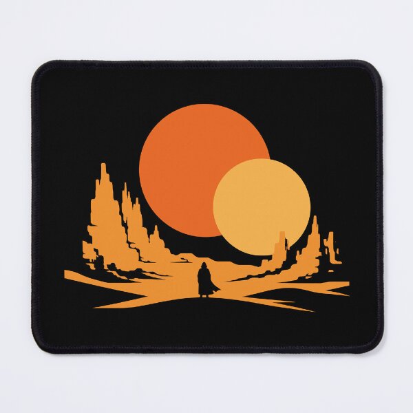 Item preview, Retro SciFi Twin Suns Desert Silhouette designed and sold by WorldEngine.