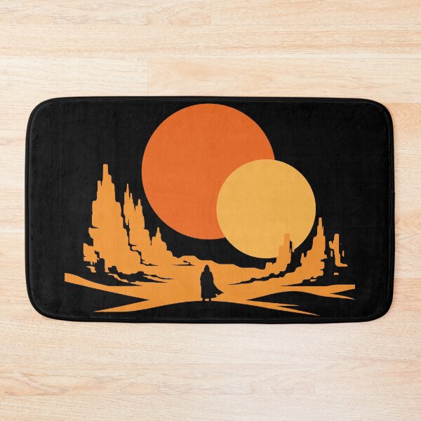 Item preview, Retro SciFi Twin Suns Desert Silhouette designed and sold by WorldEngine.