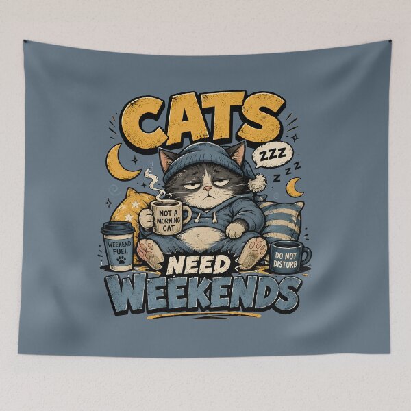 Item preview, Tired Weekend Cat designed and sold by Fab-Haven.