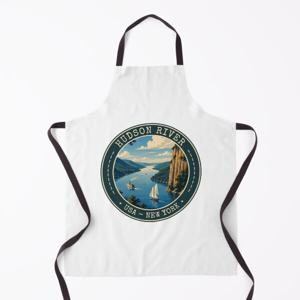 Item preview, Hudson River USA, Vintage Travel Art Circle Emblem designed and sold by MaateoDesign.
