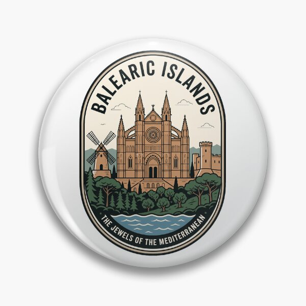 Item preview, Vintage Balearic Islands Palma Cathedral Travel Badge designed and sold by k3rstman1.
