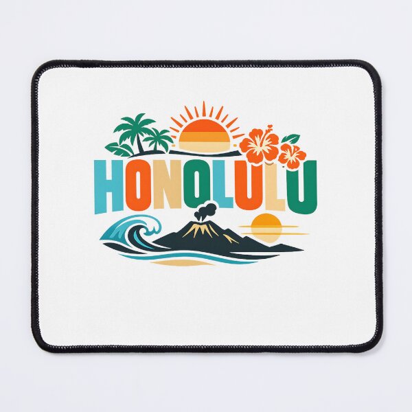 Item preview, Honolulu Retro Travel Tee | Vintage Graphic Shirt designed and sold by SJarts Creative Studio.