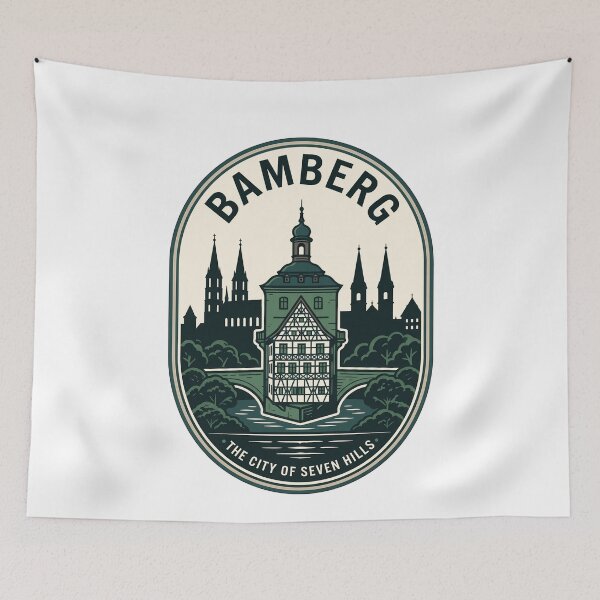 Item preview, Bamberg Germany Old Town Hall Vintage Travel Badge designed and sold by k3rstman1.