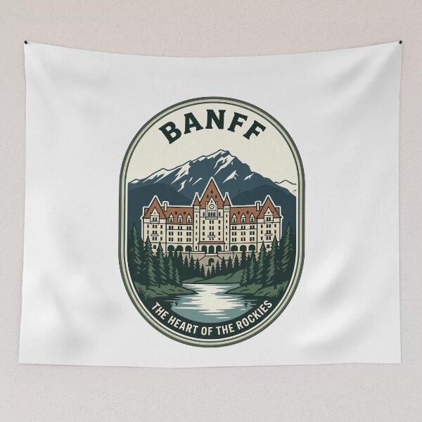 Item preview, Vintage Banff Springs Hotel Mountain Travel Badge designed and sold by k3rstman1.