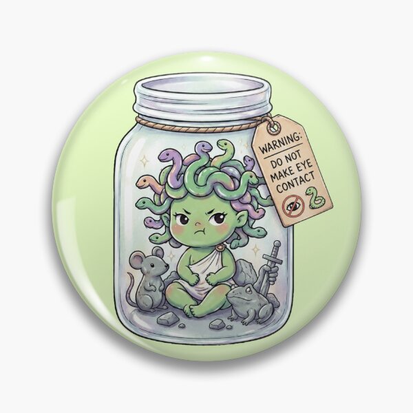 Item preview, Cute Baby Medusa in a Jar - Do Not Make Eye Contact designed and sold by MythoWorldddd.