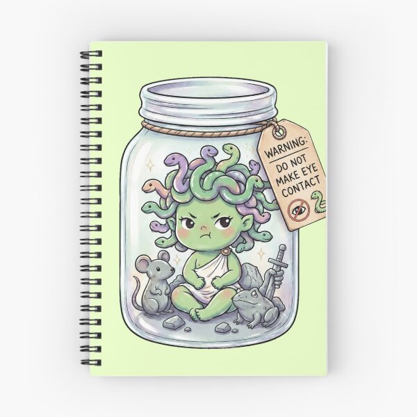 Item preview, Cute Baby Medusa in a Jar - Do Not Make Eye Contact designed and sold by MythoWorldddd.