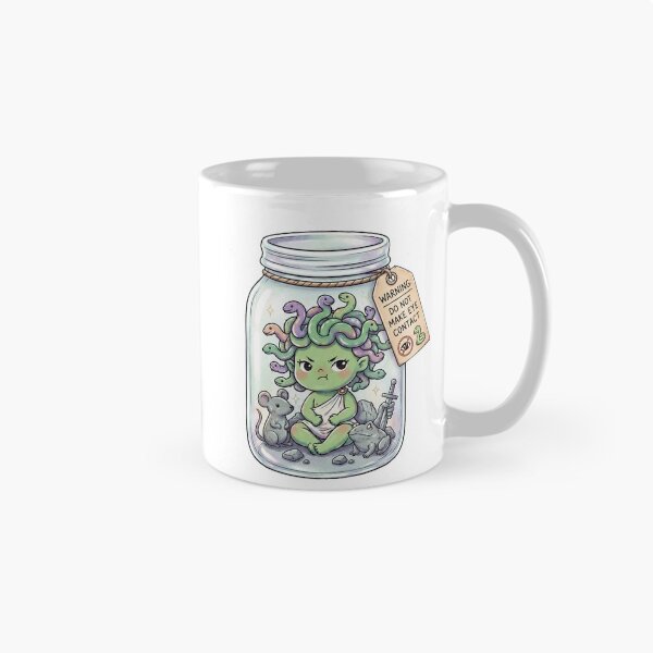 Item preview, Cute Baby Medusa in a Jar - Do Not Make Eye Contact designed and sold by MythoWorldddd.