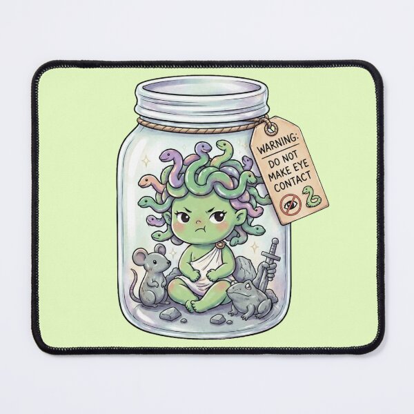 Item preview, Cute Baby Medusa in a Jar - Do Not Make Eye Contact designed and sold by MythoWorldddd.